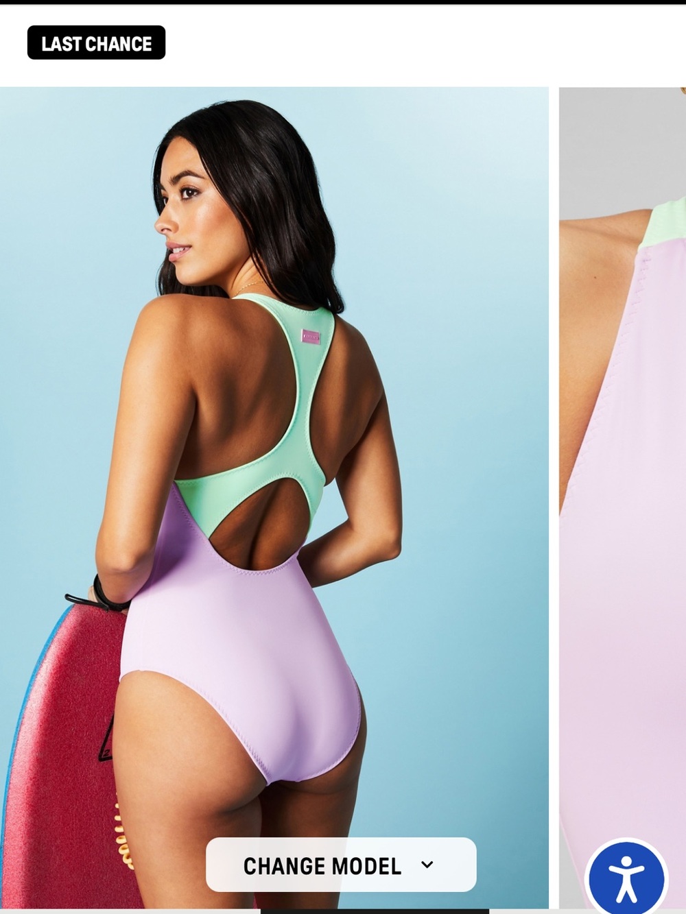 Fabletics Zip-Front Racerback One-Piece Swimsuit - Picture 2 of 5